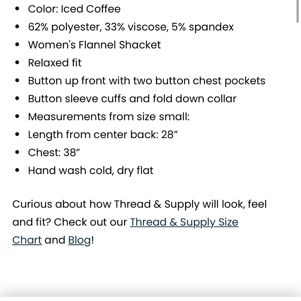 Thread and Supply Shirt Jacket. Women’s Sz-M Coffee Color | Neutral | Shacket - Picture 13 of 13